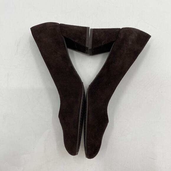 Stuart Weitzman 7 brown square toe block heels - Picture 4 of 7